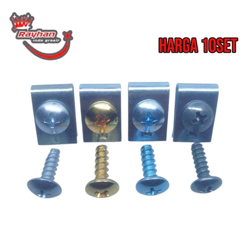 Baut Sekrup M4×12 Untuk Body Motor  Skrup Ulir Dengan Warna Variasi Harga/10set EmakBaut