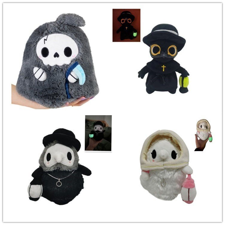 In Stock Plague Doctor Nurse Plush Toy Plague Crow Halloween Glow-in-the-Dark Doll Light-Absorbing S