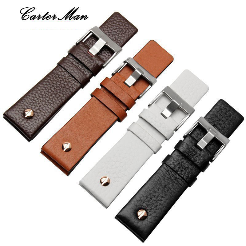 For Diesel Watch Strap Leather Wrist Watch Belt DZ7314 DZ7256 Watchbands 24MM 26MM 28MM 30MM With Ri