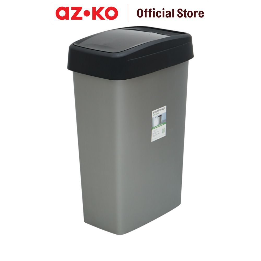 AZKO Ezy Storage Tempat Sampah Slim Swing - Silver Trash Can Waste Bin Tong Sampah Keranjang Sampah 