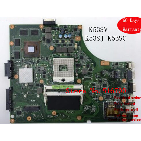 K53SV Main Board For ASUS X53S A53S K53SJ K53SC motherboard tested & working perfect
