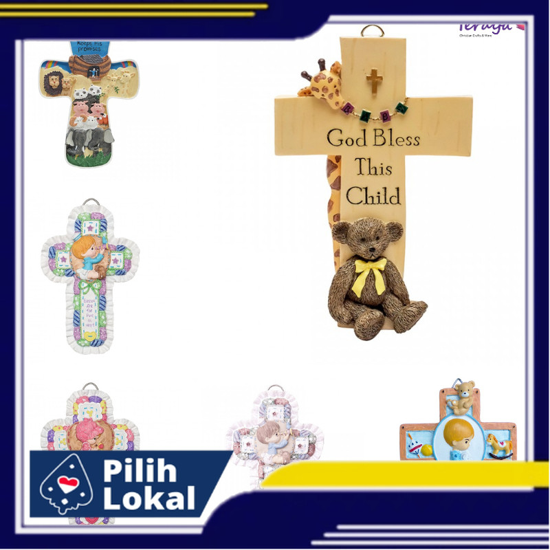 Pajangan Salib Dinding Untuk Kamar Anak / Dekorasi Hiasan Gantung Salib Kristen Kado Rohani