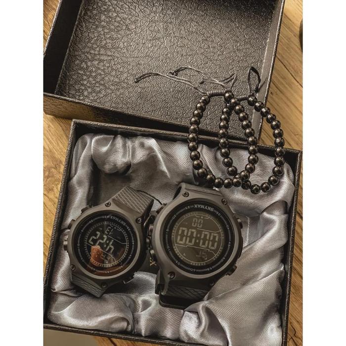 JAM TANGAN SKYMAX 1810 ORIGINAL RUBBER ANTI AIR FREE GELANG Watches - HITAM, COWOK