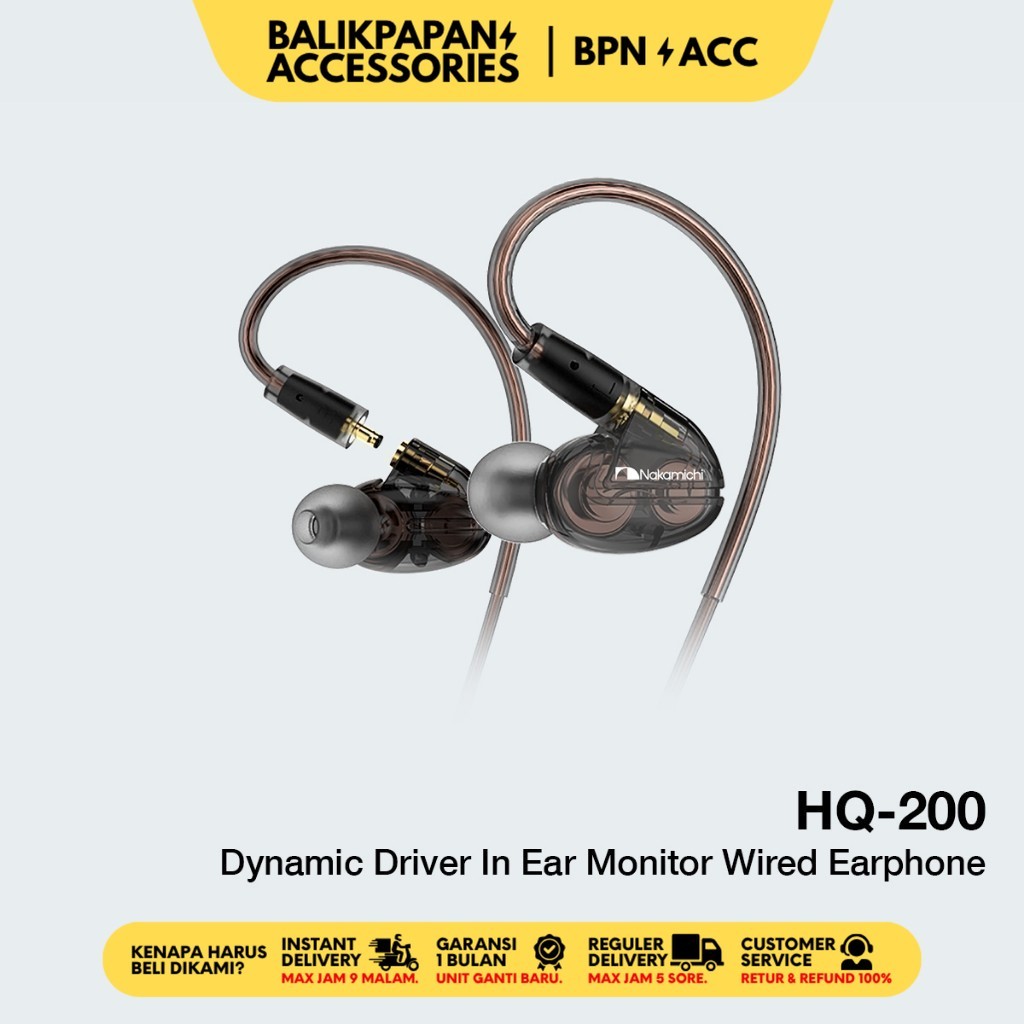 Nakamichi HQ-200 Dual Dynamic Driver In Ear Monitor Wired Earphone IEM - BALIKPAPAN ACC