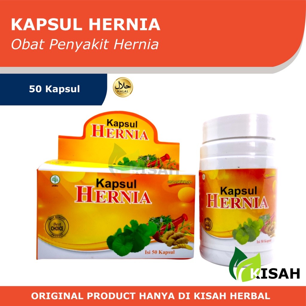 Kapsul Hernia 50 Kapsul - Obat Turun Berok Obat Hernia Obat Hidrokel Varikokel Buah Zakar Bengkak Sa