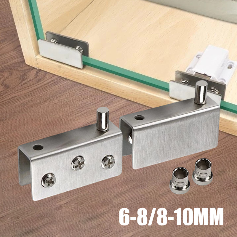 Engsel Kaca Pivot Stainless Steel 2pcs Engsel Jepit Universal Tahan Lama Sudut Buka 90/180 Derajat u