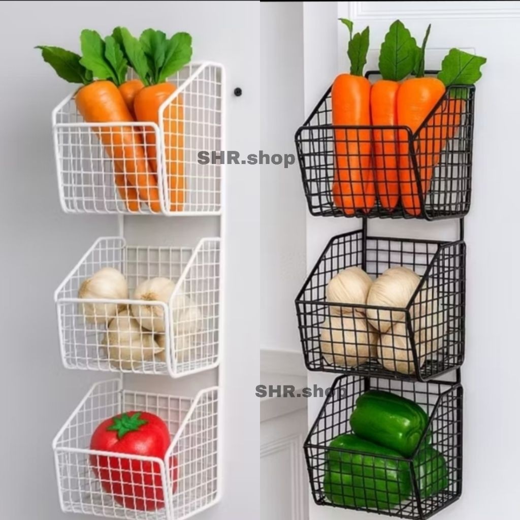 Rak Bumbu Vertikal 3 Susun Tempel Dinding Serbaguna/RAK Dapur Dinding