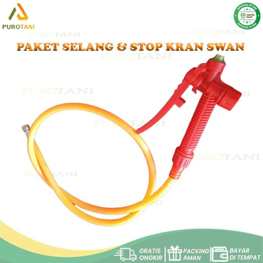 Paket Selang Stop Kran Swan Tangki Semprot Hama Swan Pencetan Gagang Stop Kran Swan