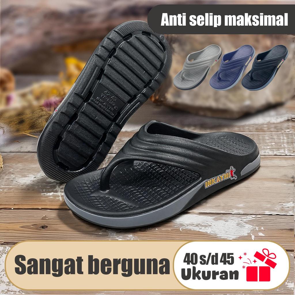 Inkayni Sandal Jepit Pria Casual Sandal Karet Pria Empuk Tebal Terbaru Sandal Pria Full Karet Jepit 
