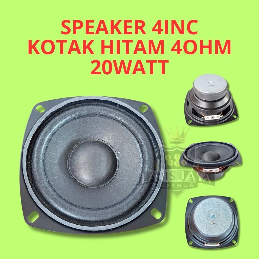 Speaker Woofer 4 Inch 4 Ohm 20 Watt Kotak Hitam Mini Audio Amplifier