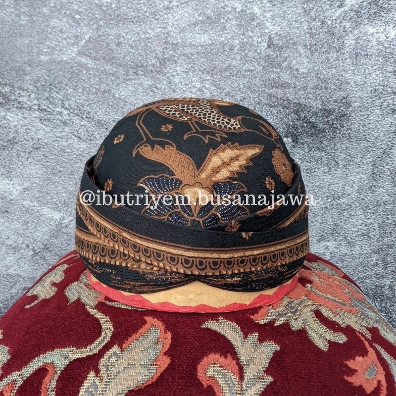 Blangkon Solo Kasatriyan Alusan Batik Kombinasi Cenderawasih