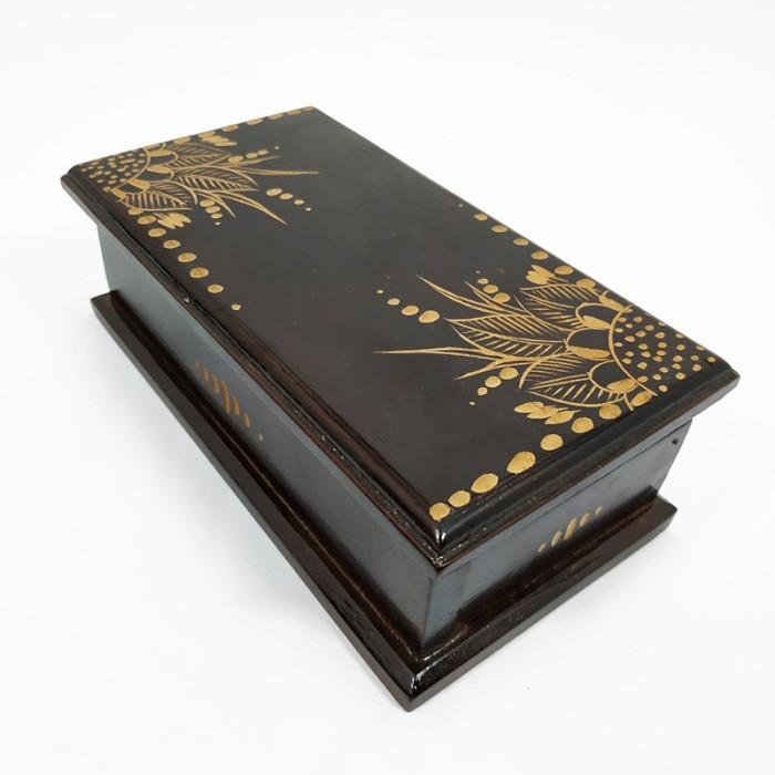 Kotak Ukir Cukit Tempat Perhiasan Pernak Pernik Pusaka Kayu Jati Asli