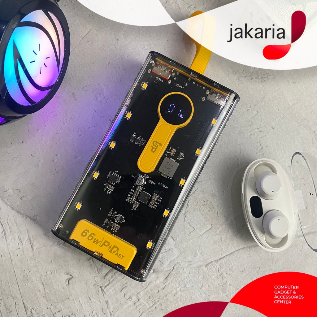 UMAXXI PRO Powerbank Transparan 10000 mAh 66W Power Bank Fast Charging PD 22.5 W 10000mAh Real Capac