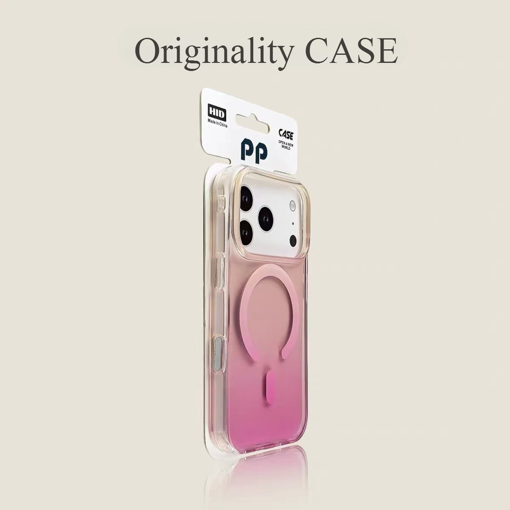 Mewah Mesin Semi-transparan Pink Magnetic Phone Case Cocok untuk IPhone 17 Pro Max 16 15 14 16 Plus 