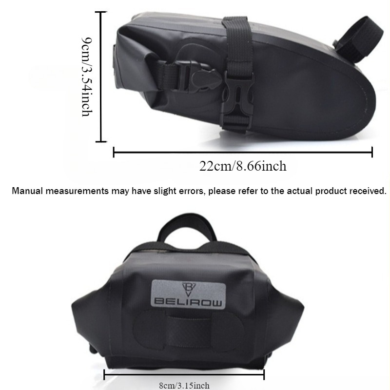Waterproof Bicycle Saddle Tail Bag, Rear Seat Tube Bag for Cycling, 2.5L Large Capacity Tail Bag, Qu