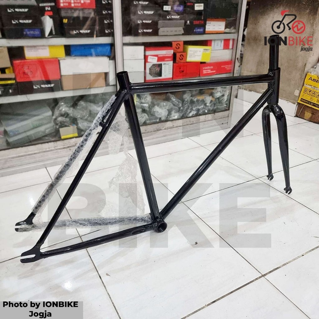 Frame Sepeda Fixie Klasik OVERSIZE Frameset Fork Fixed Gear Steel Classic OS Set Rangka Body Bulat M