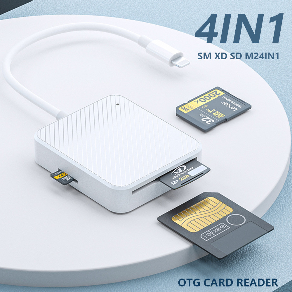 4 in 1 Memory Card Reader Adapter Type C Lightning Smart Mea OTG M2 SD SM XD Card Reader For Andriod
