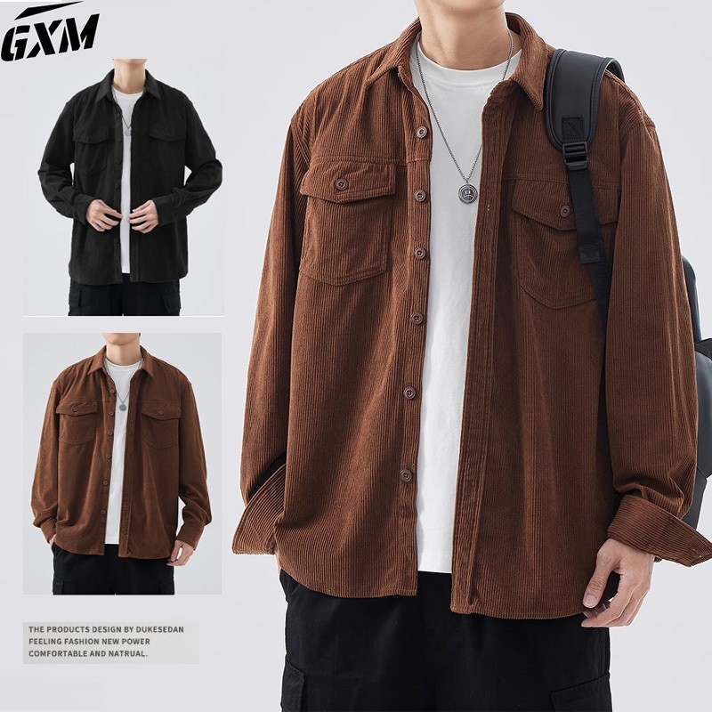 SYAZIAS Jaket Cowok Corduroy Jaket Pria Corduroy Outer Pria Tebal jaket vintage murah | flight jacke