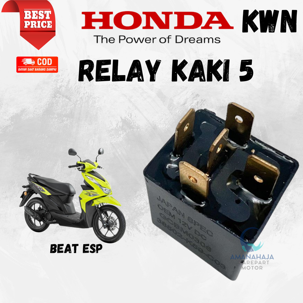 ( GARANSI ) ORI RELAY KAKI 5 MOTOR BEAT ESP (KWN) | SPAREPART ORIGINAL  SUKU CADANG SEPEDA MOTOR
