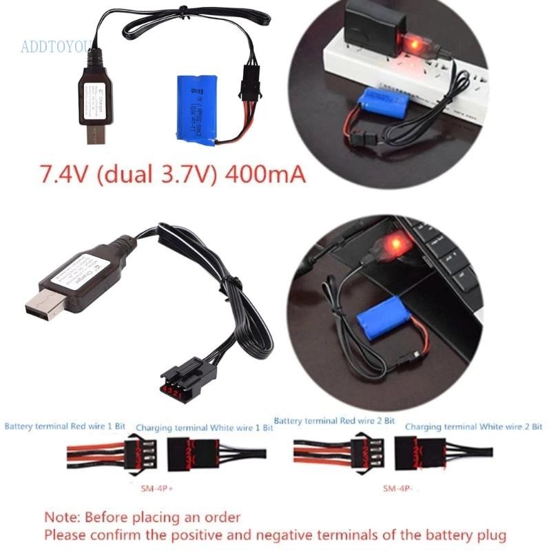Baterai Li-ion 3C 7 4v 400mah Pengisian Daya SM-4P Plug SM4P Mainan RC Remote Control