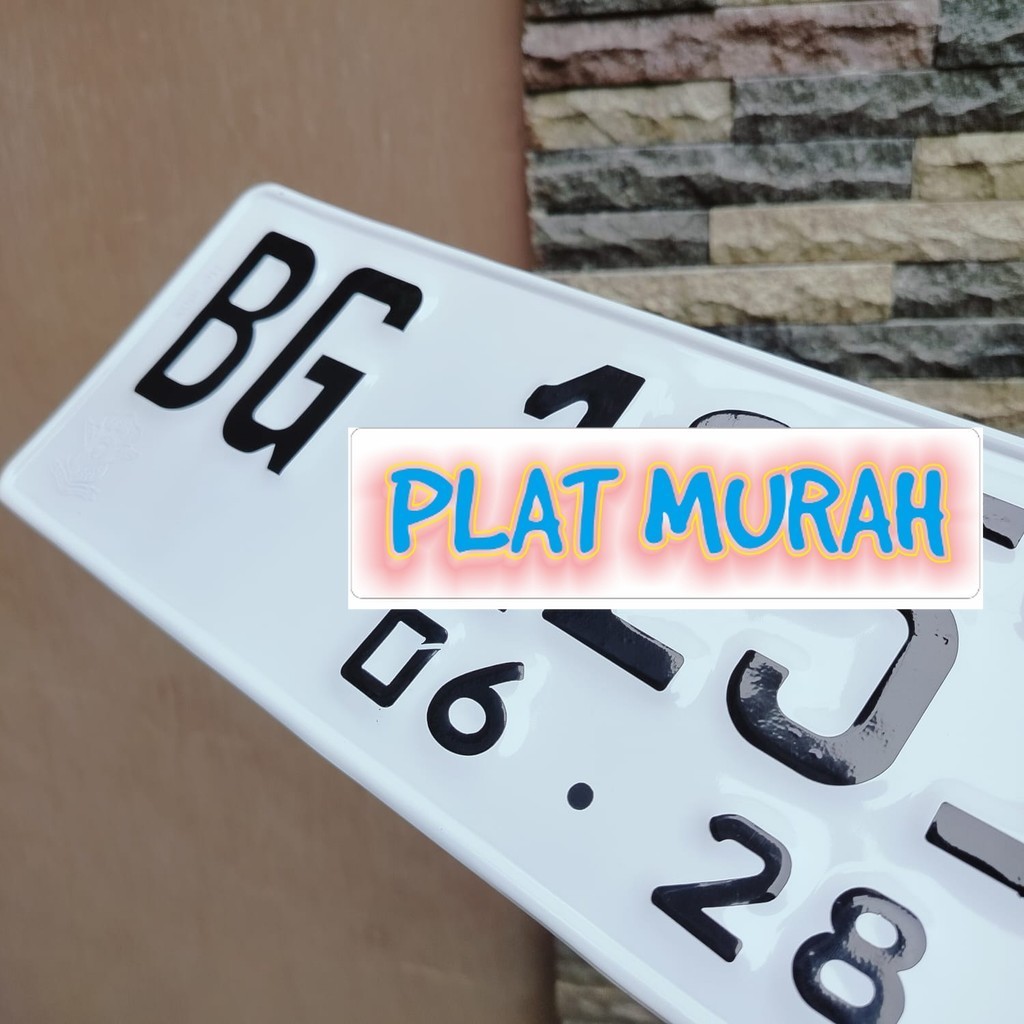 Buat baru Plat Nomor Mobil Putih font baru angka hitam
