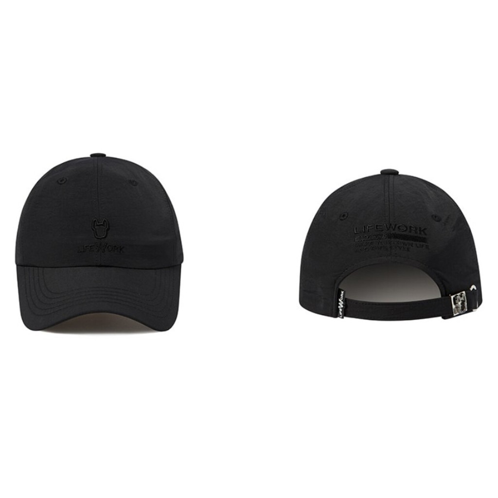 LIFEWORK - Embroidery Ladok Logo Washa Soft Ball Cap - Topi Logo Ladok Hitam Unisex