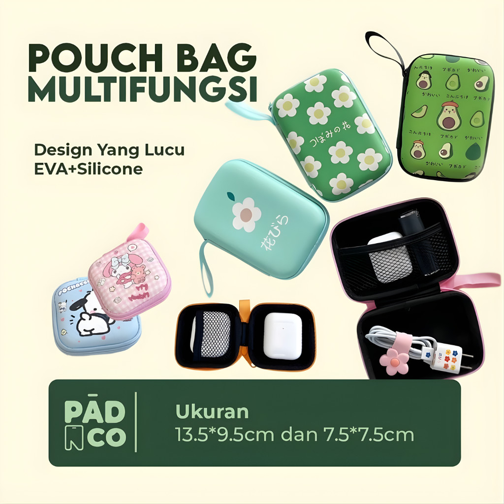 Travel Organizer Tas Mini Storage Multifungsi Case Earphone AirPods Harddisk Charger Kabel USB Makeu