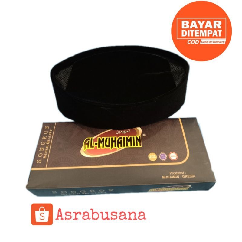Peci hitam tinggi 7,8,9,10 merk Al-Muhaimin