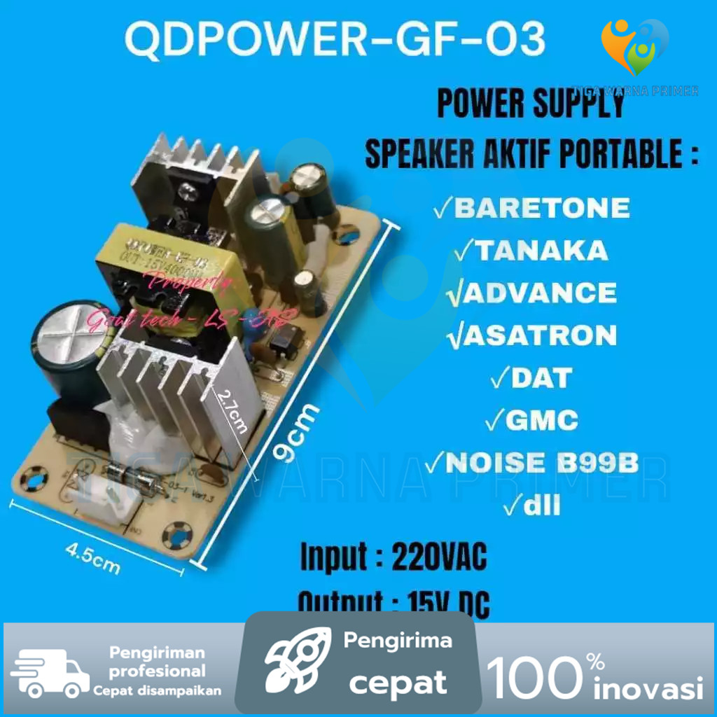 TWPR power suplai supply speaker aktif portable 15v 4000mA Tanaka DAT advance NOISE GMC ASATRON HT- 