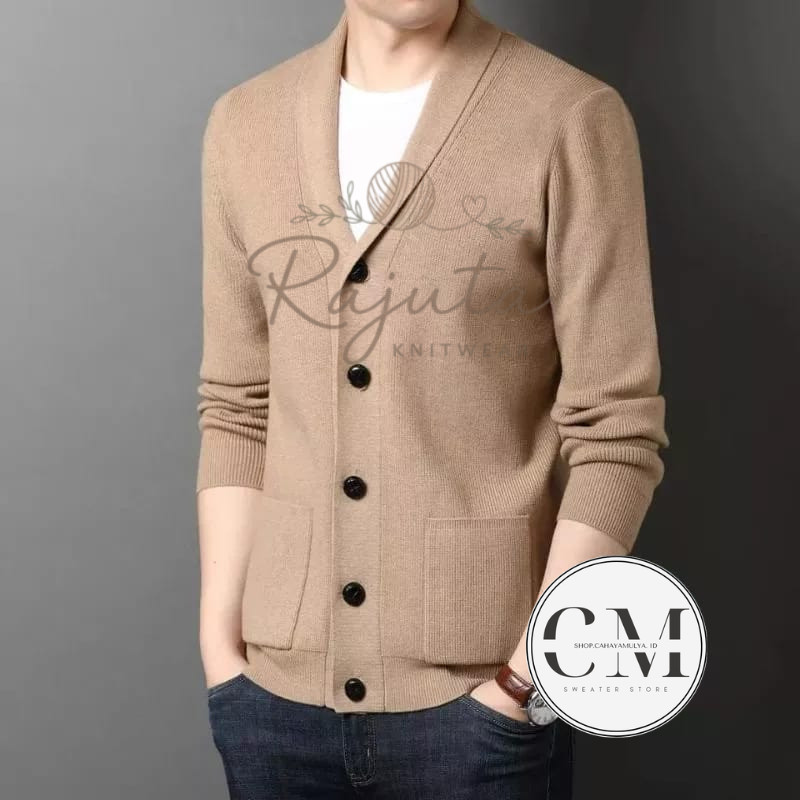 Sweater Pria/ Sweater Kardigan Kancing/ Sweater Korea Style 100% Cotton Berkualitas