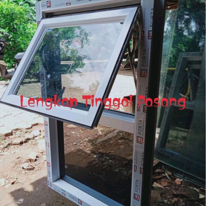 Kusen Jendela Aluminium Kaca Mati 120x60 Putih
