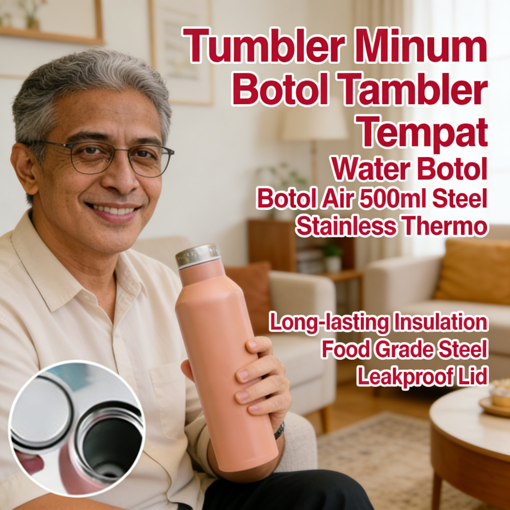 Tambler Botol Minum Air Thermos Tempat Tempat Botol Stainless Steel 500ml - Botol Water Botol Tamble