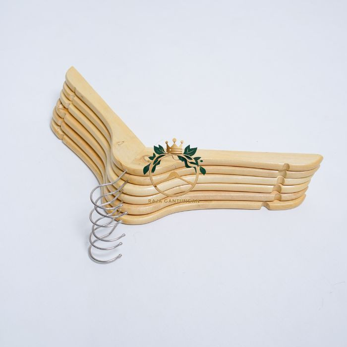 (12 PCS) Hanger Kayu Rijek Pabrik - Grade B - Produk Baru Rijek Pabrik