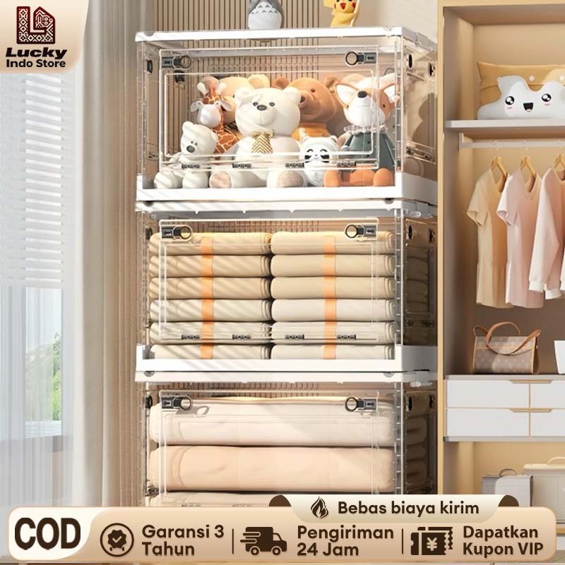 PLAOSANSTORE SALVO Box Penyimpanan Storage Box Lipat Kotak Plastik Penyimpanan Organizer Box Pakaian