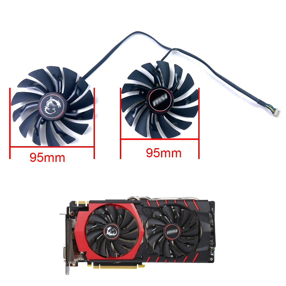 NEW Cooling Fan 95MM 4PIN D10010S12HH GPU FAN For MSI GTX 960 GTX 970 GAMING GTX 950 GTX 1060 RX 470