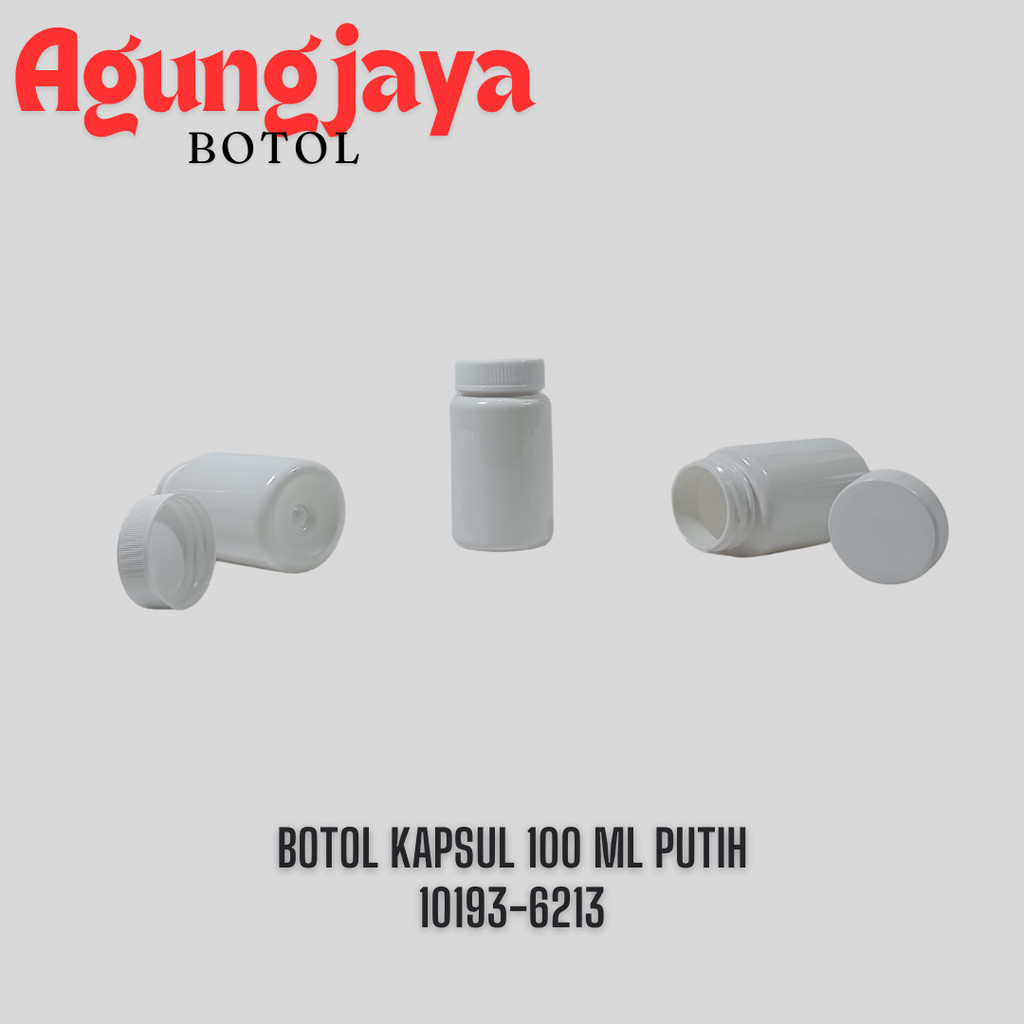 Botol Kapsul Pet 100 Ml Ps Putih / Botol Obat 100 ml / Botol Kapsul / Botol Obat Putih