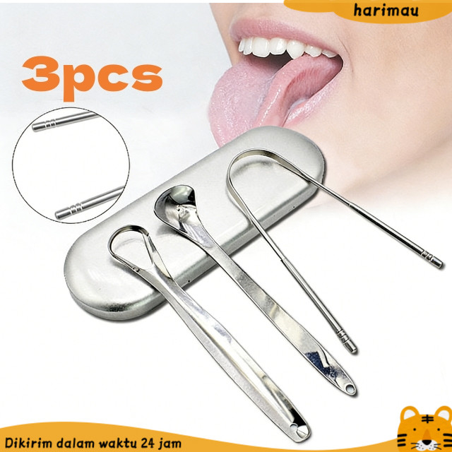 Alat Pembersih Lidah Stainless/Scraper Pembersih Lidah Dewasa/Tongue Cleaner Scraper/Pembersih Pengi