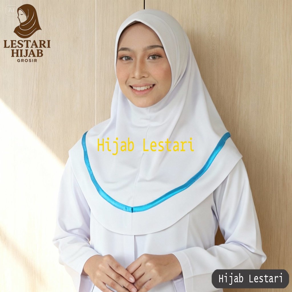Jilbab Putih Sekolah & Medis Instan Jersey Premium - Hijab Perawat Bidan Kerudung Kerja Putih