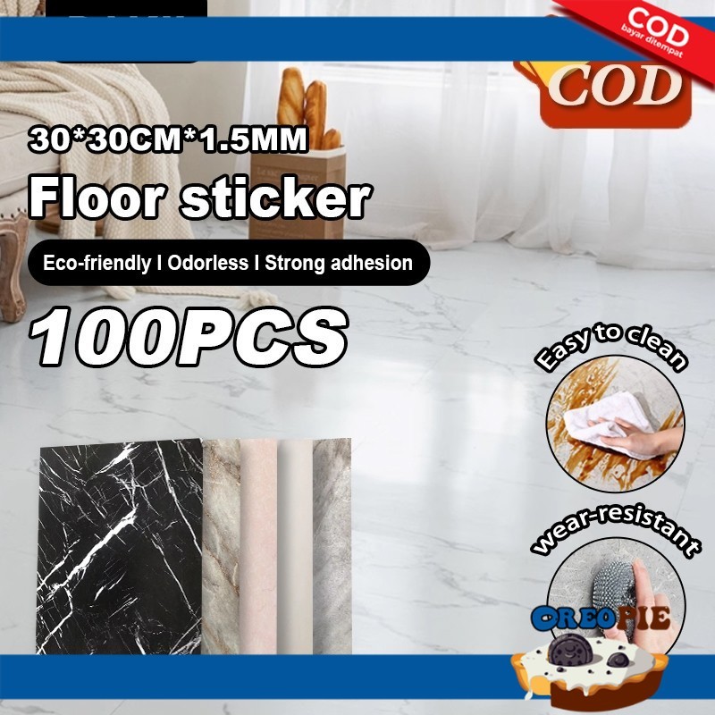 100pcs Stiker Lantai Vinyl Lantai Marmer (30 x 30 cm) / Stiker Vinyl Lantai Marmer Granit / Stiker L