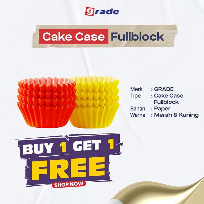 GRADE Cake Case Merah & Kuning - Kertas Kue Cupcake - B1 G1 - 5.5, Kuning