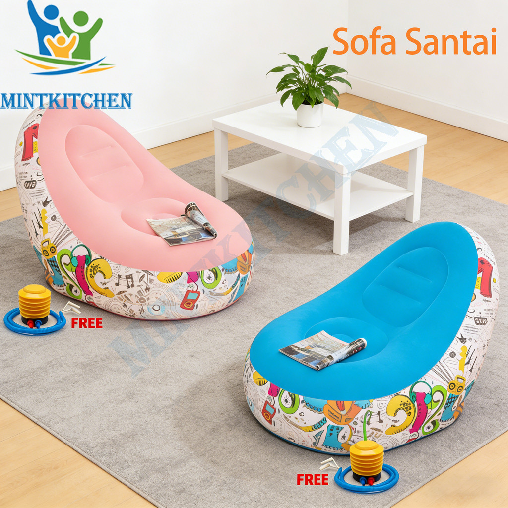 MintKitchen Sofa Angin Beanbag Squishy Jumbo Inflatable Sofa Tiup Angin Lazy Bag Outdoor Lay Bag Ind