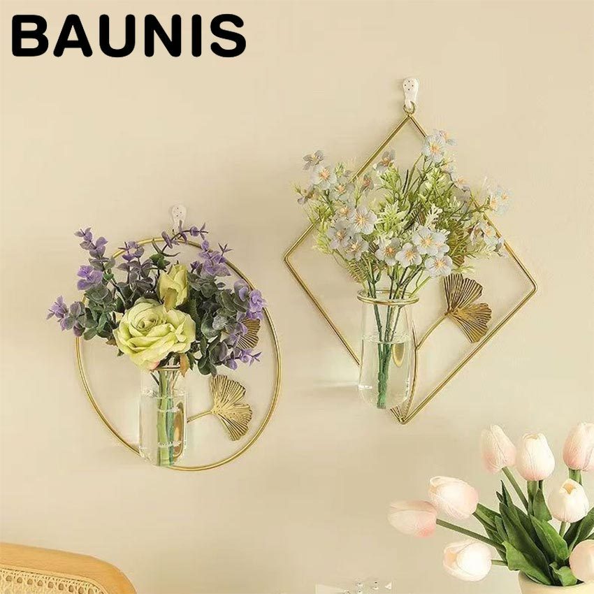 Baunis Pot Bunga Dinding Nordic Tempat Tanaman Air Bahan Besi Aesthetic Minimalis Hiasan Dinding