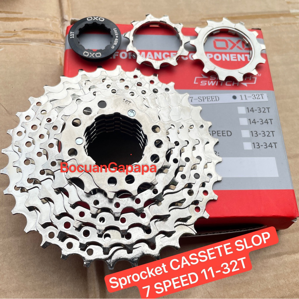 PROMOSprocket 7 speed cassette slop OXO 11-32T 34T 36TTERLARIS