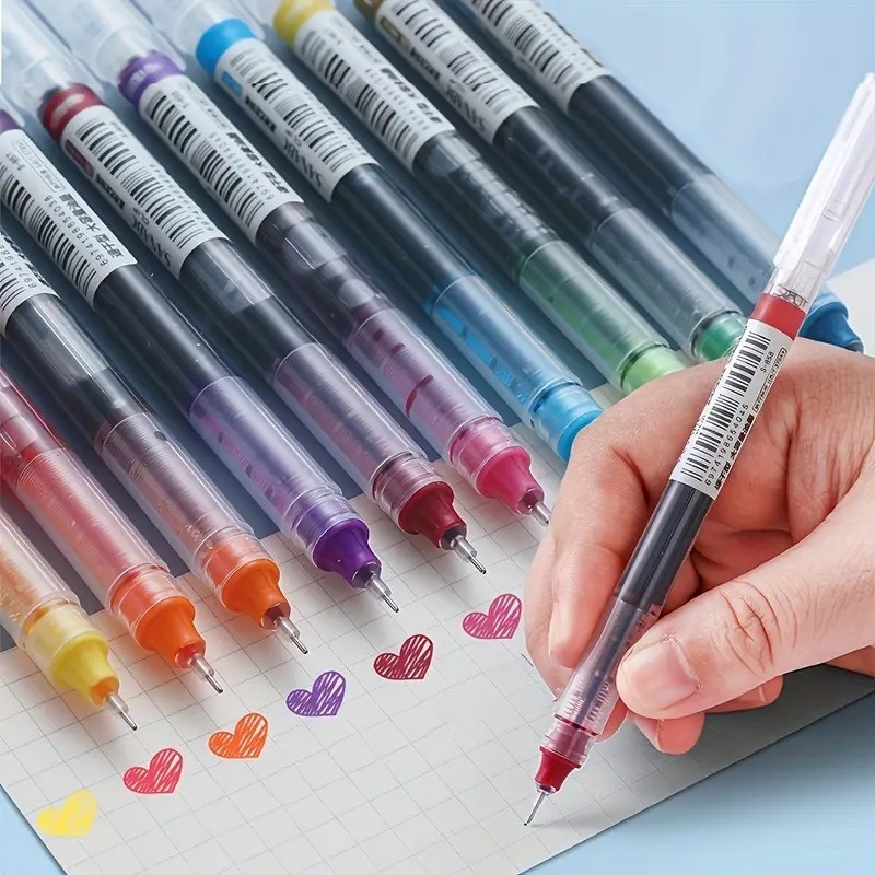 Pulpen Gel Warna 0.5mm Khusus Catatan - Isi Besar & Cepat Kering, Tinta Stabil Untuk Sekolah/Kantor