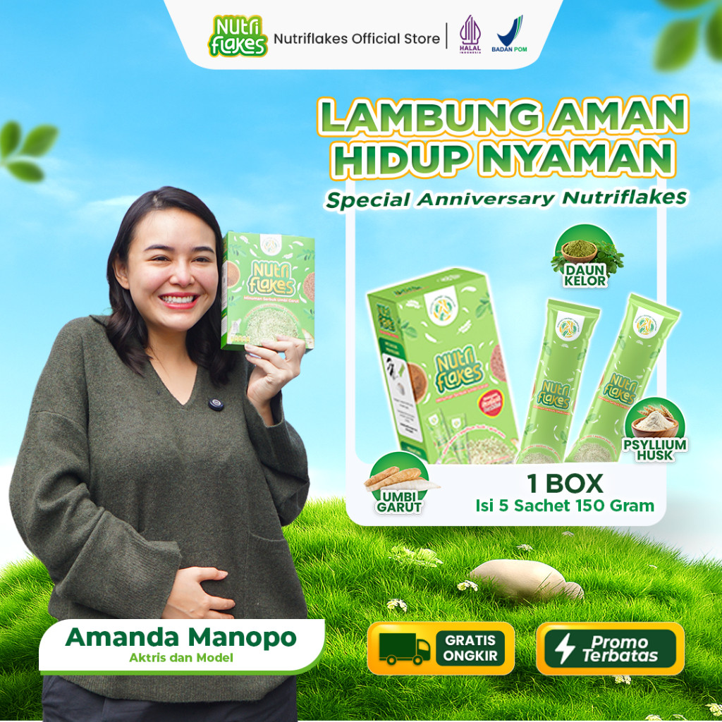 Nutriflakes Kemasan Sachet Sereal Asam Lambung Umbi Garut 150 gram