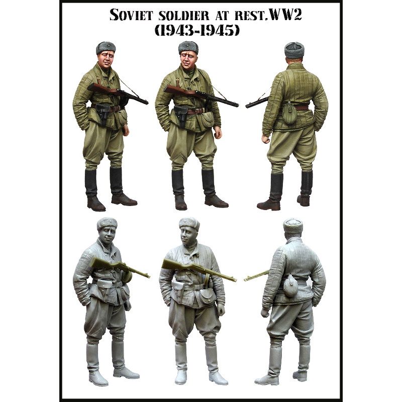 1/35 Resin Figure Model Kit modeling  SOVIET SOLER AT REST Unassambled  Unpainted
