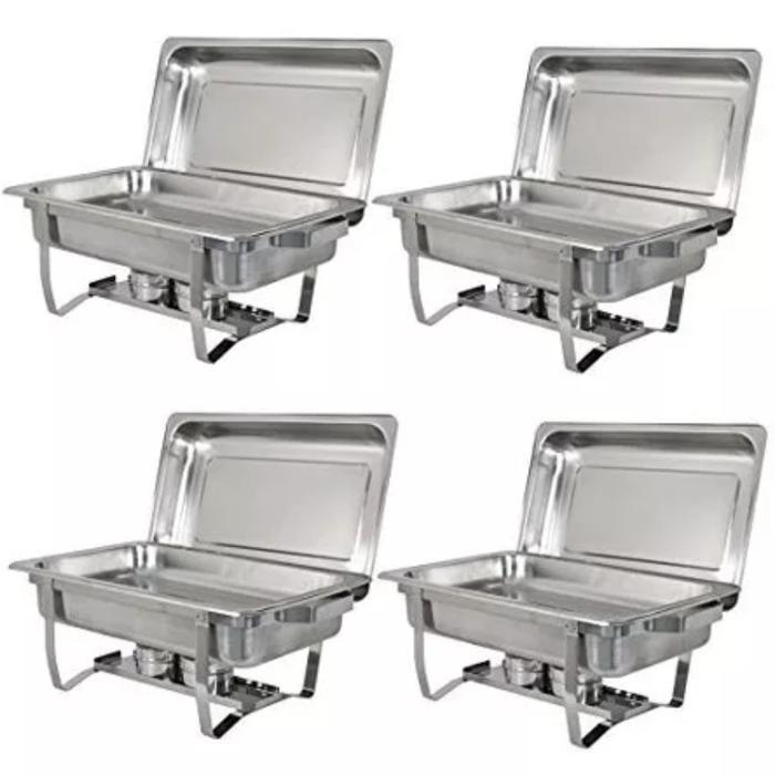 Pemanas Segi Prasmanan Jumbo Paket Hemat 4Set / Square Chafing Dish - Standart