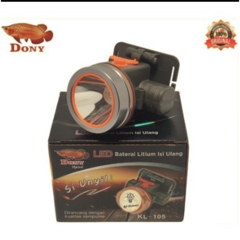 Senter Kepala DONY KL-105K Cahaya Kuning/Headlamp Dony 5 Watt