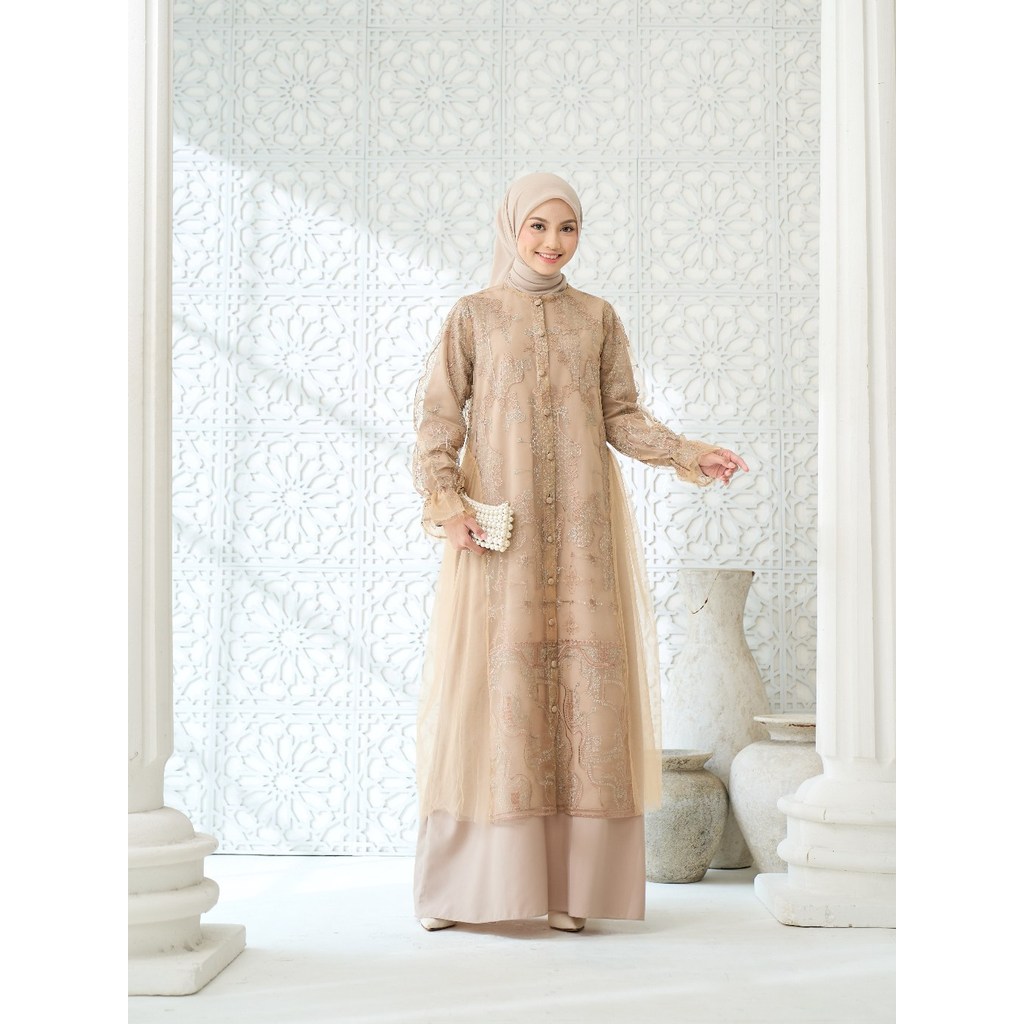 Diana Restu - Seluna Dress | Dress Tille Bordir Wanita