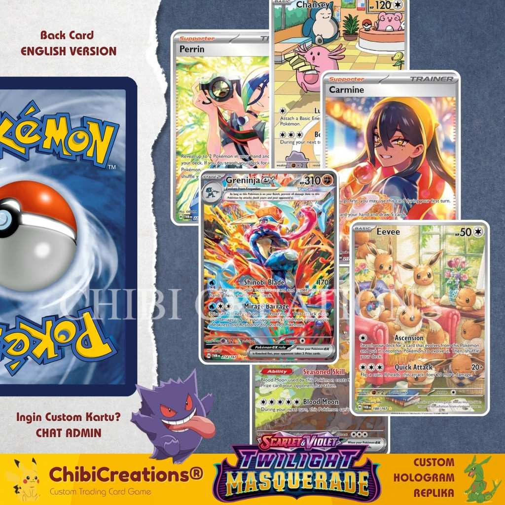 Kartu TCG Pokemon Twilight Masquerade (TWM) Custom Hologram English Version
